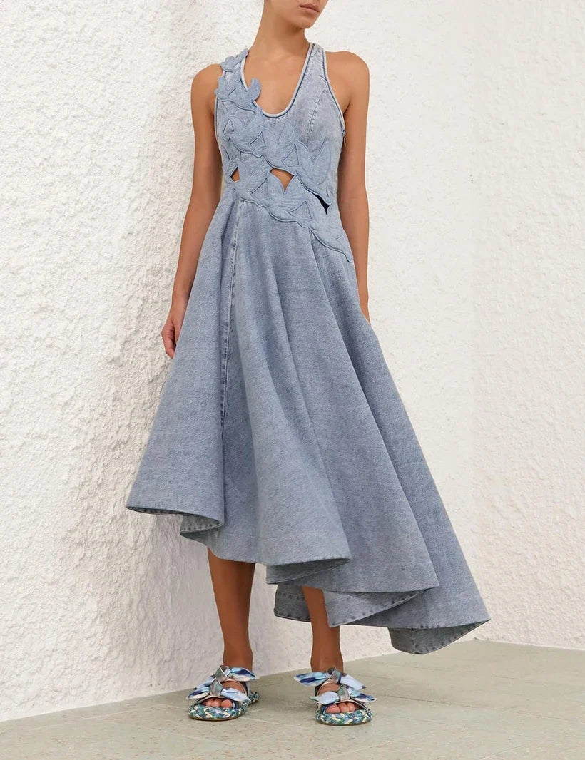 Alchemy Denim Applique Dress