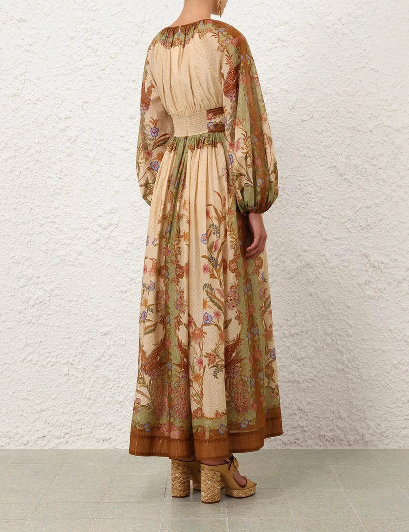 Indra Waisted Maxi Dress