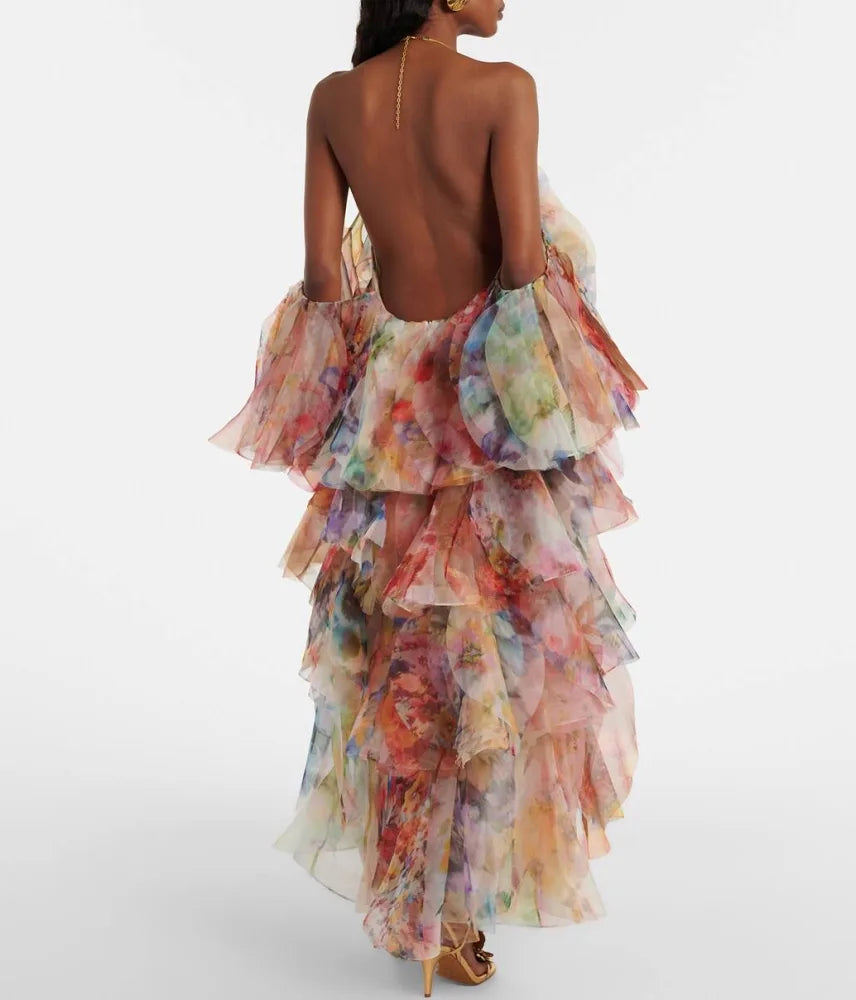 Luna Floral Ruffled Midi Dress