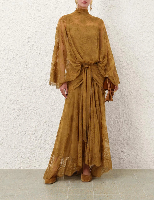 Ascent Batwing Lace Gown