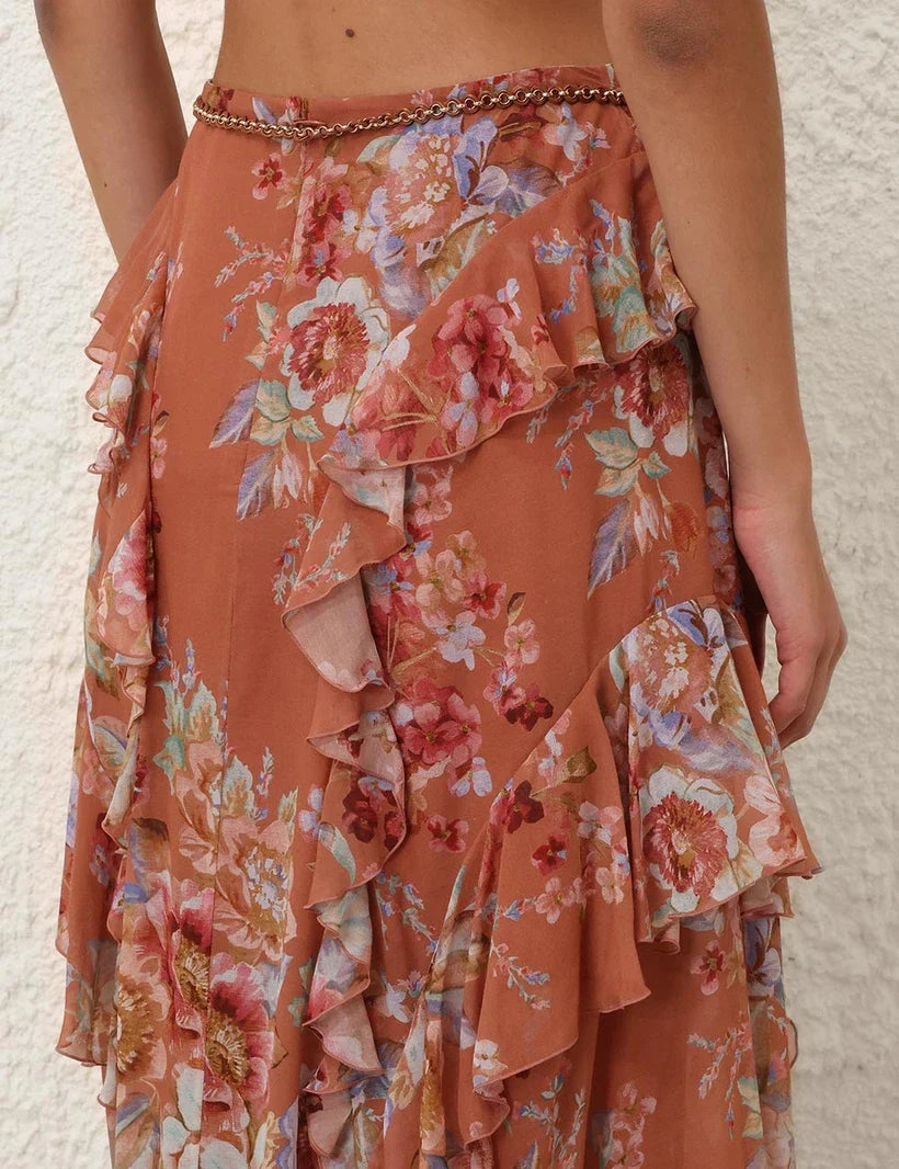 Awaken Ruffle Blouse & Skirt Set