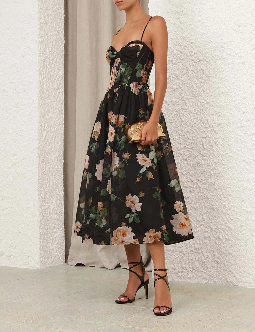 Luna Corset Midi Dress