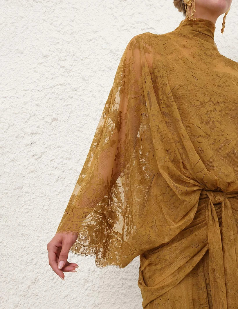 Ascent Batwing Lace Gown