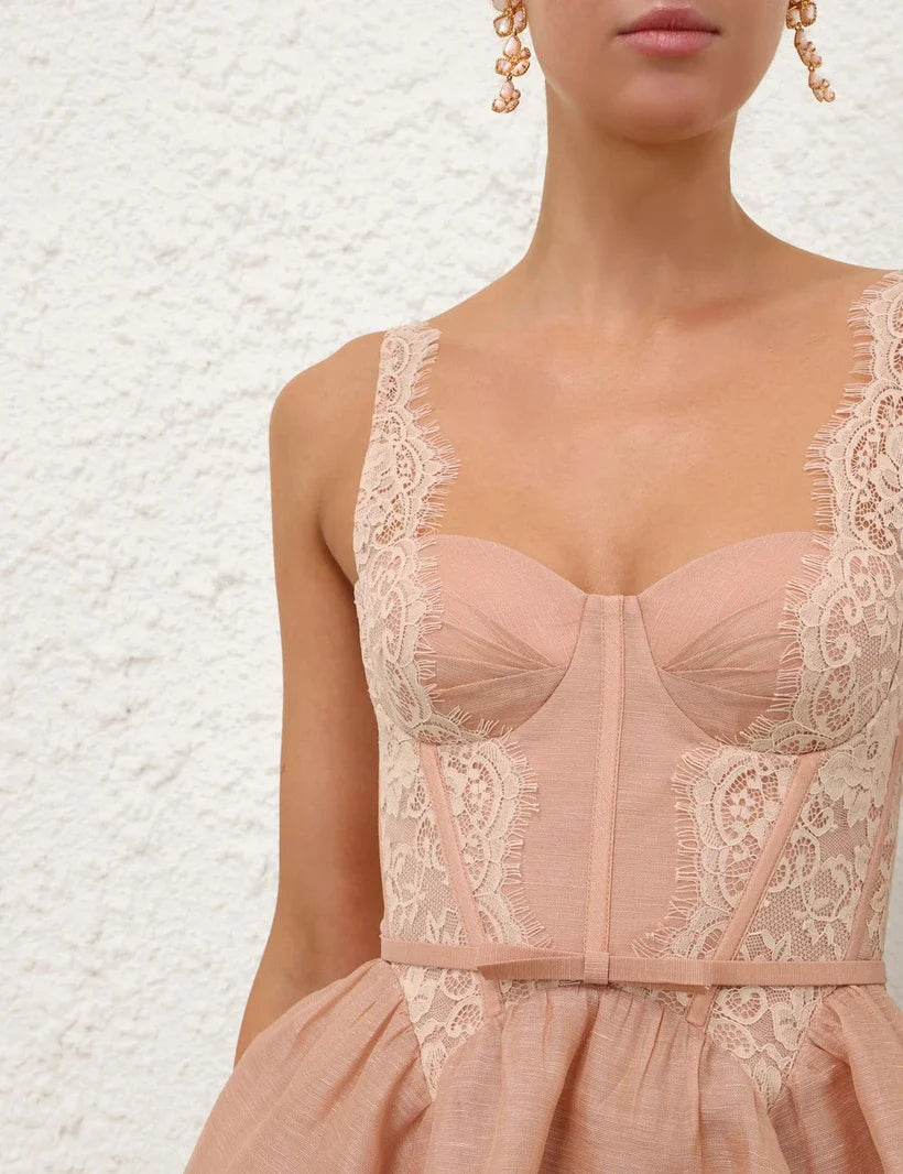 Valiant Lace Trim Mini Dress