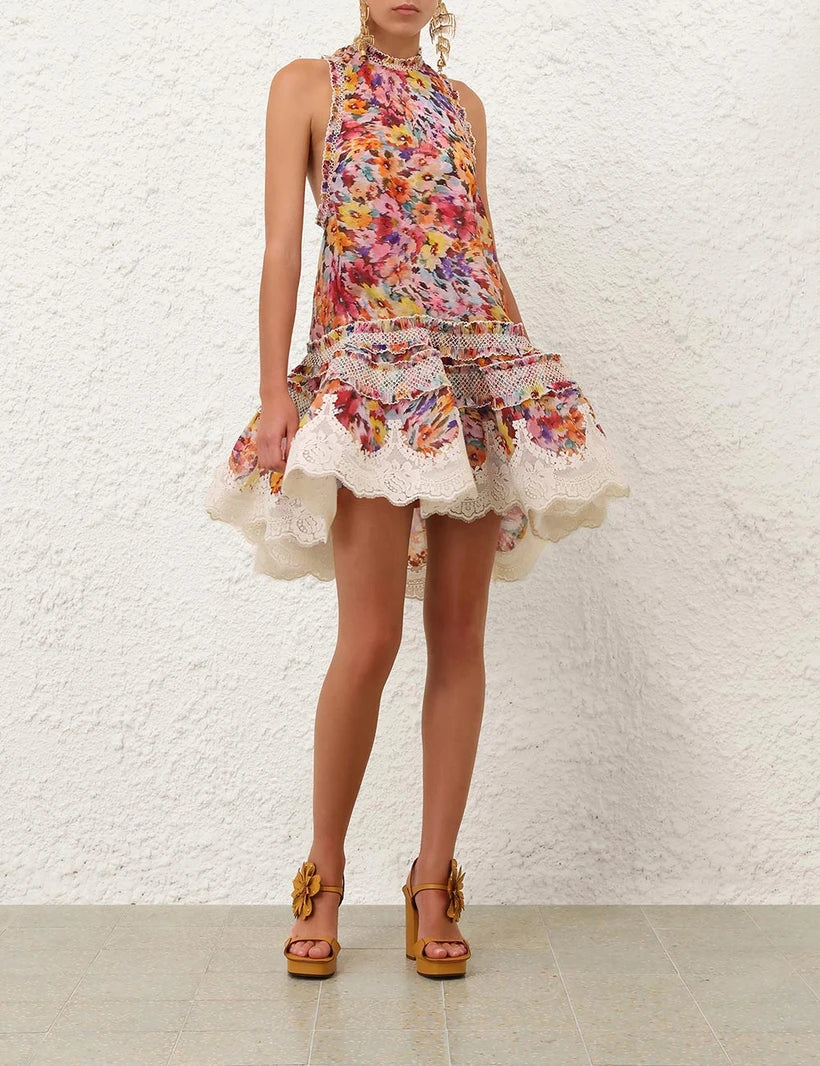 Luna Shirred Lantern Dress