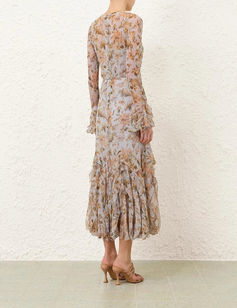 Ascent Cascading Midi Dress