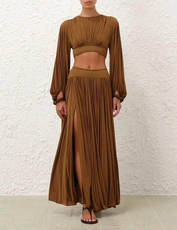Illuminate Batwing Bodice & Gathered Maxi Skirt Set