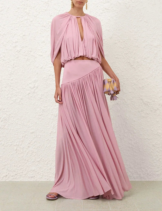 Alchemy Caped Blouse & Asymmetric Skirt Set