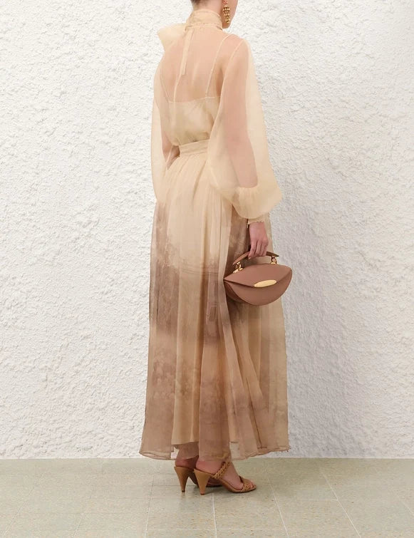 Memento Organza Blouse & Maxi Skirt Set
