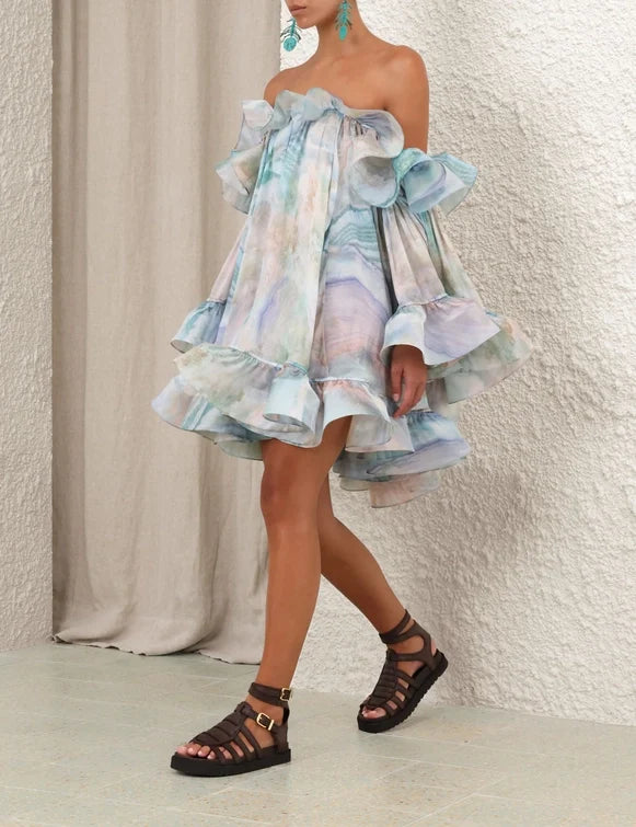 Illuminate Flounce Mini Dress