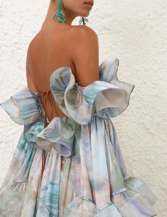 Illuminate Flounce Mini Dress