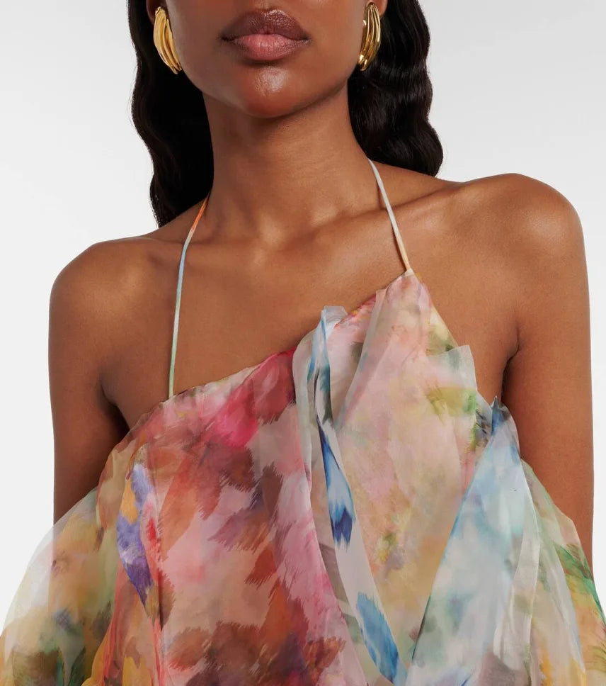 Luna Floral Ruffled Midi Dress