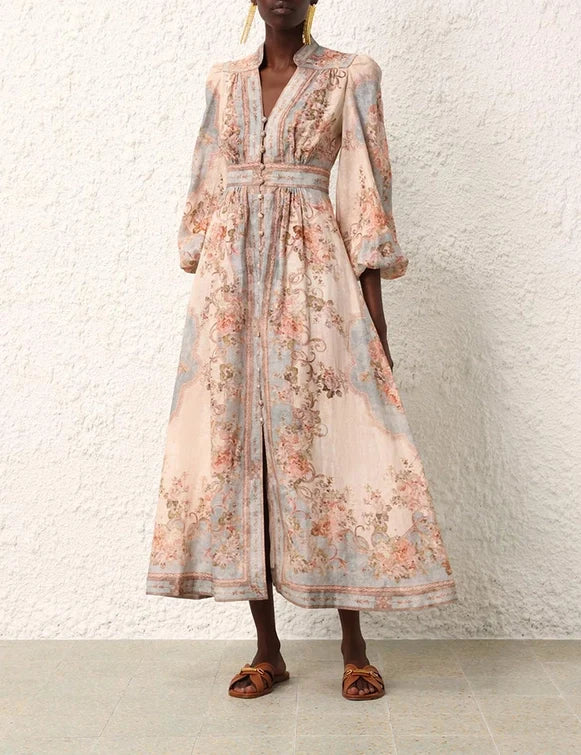 August Plunge Midi Dress