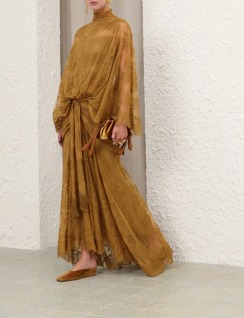 Ascent Batwing Lace Gown