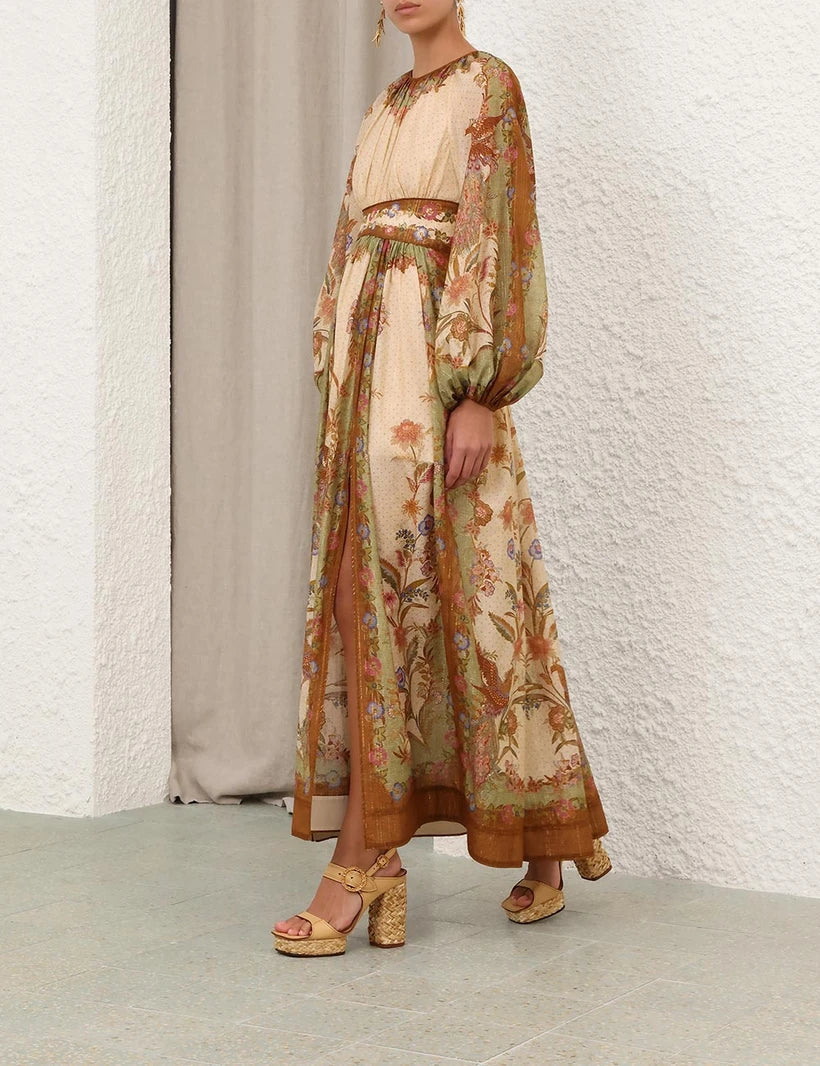 Indra Waisted Maxi Dress