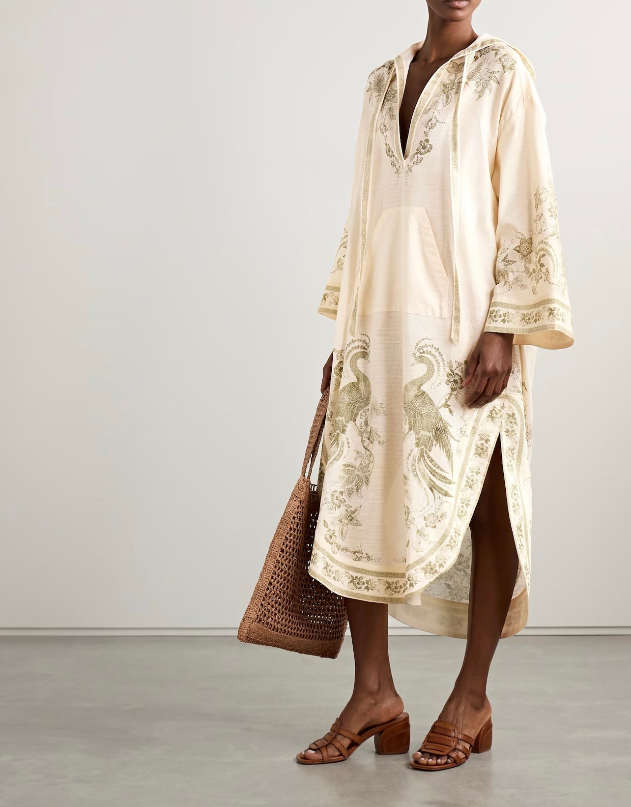Ascension Hooded Printed Cotton-Voile Midi Dress