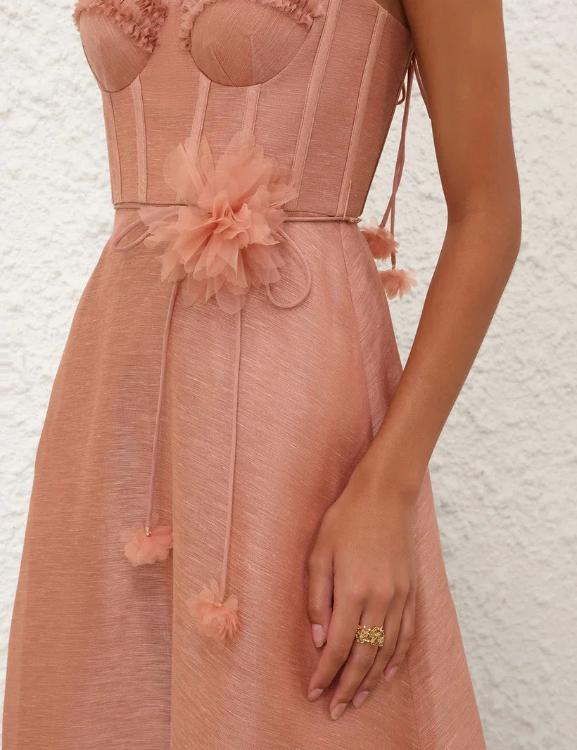 Luna Ruffle Midi Dress