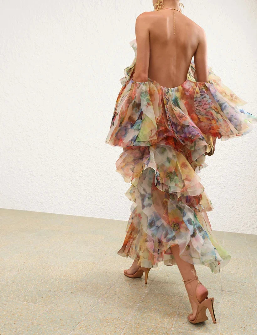 Luna Fanned Camisole & Fanned Maxi Skirt Set