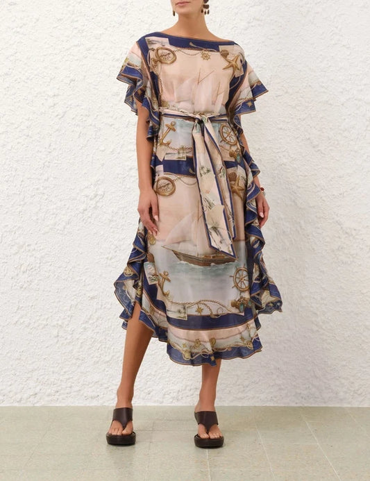 Scarborough Ruffle Midi Dress