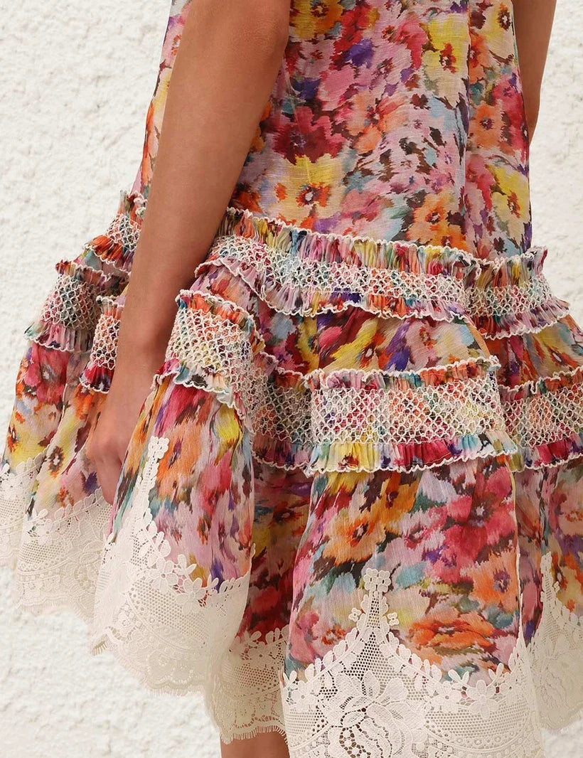 Luna Shirred Lantern Dress