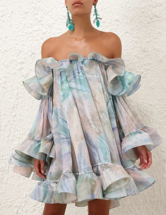 Illuminate Flounce Mini Dress