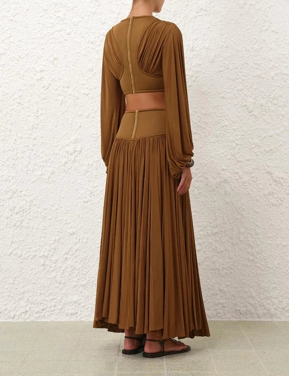 Illuminate Batwing Bodice & Gathered Maxi Skirt Set