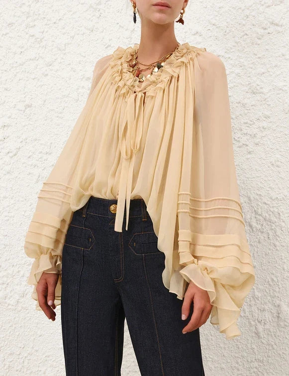 Rebellion Pleated Silk Blouse