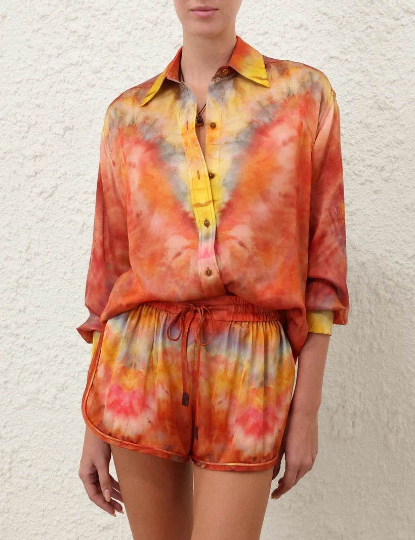 Alchemy Relaxed Satin Shirt & Short Set