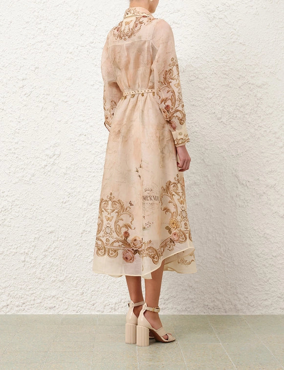 Memento Buttoned Midi Dress