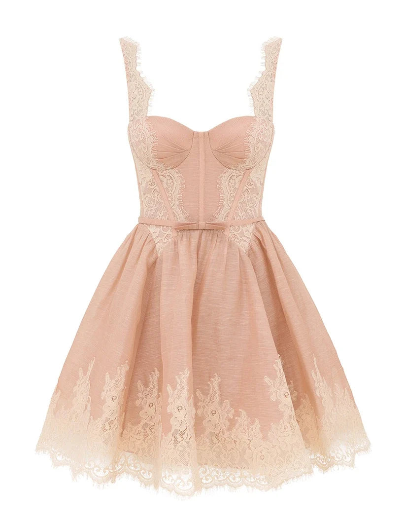 Valiant Lace Trim Mini Dress