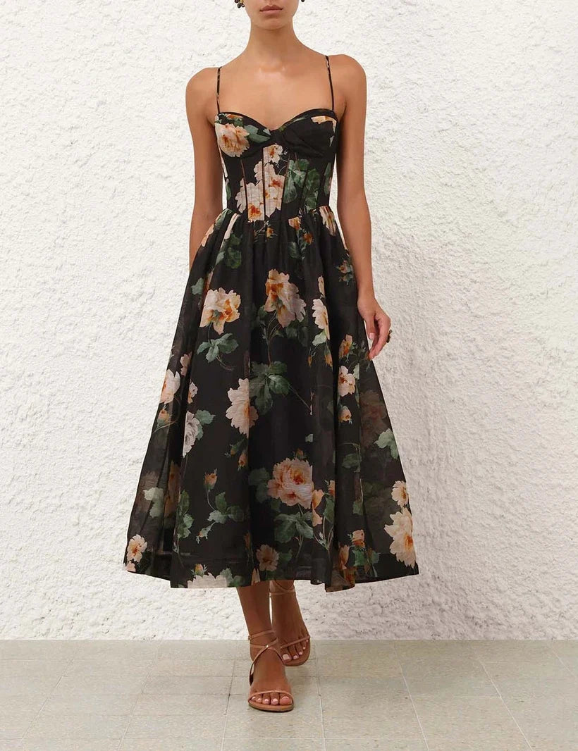 Luna Corset Midi Dress
