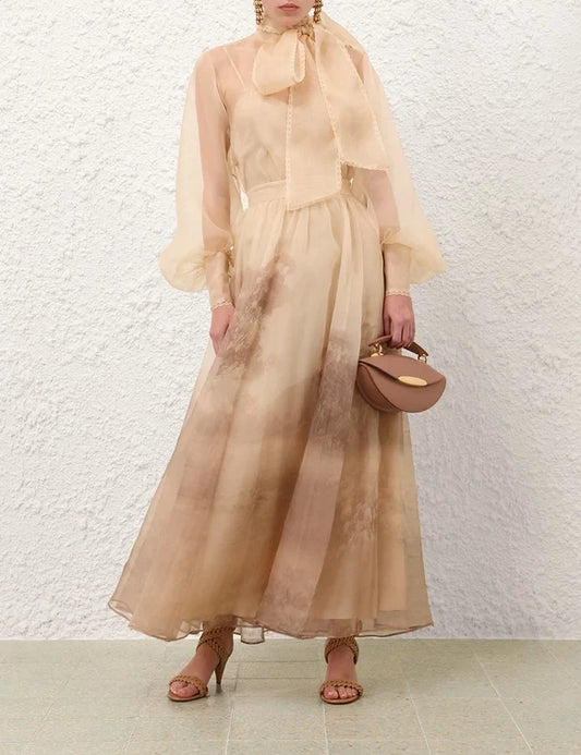 Memento Organza Blouse & Maxi Skirt Set
