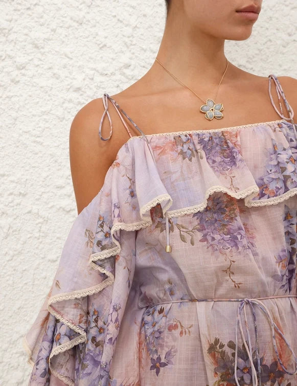 Cascadian Ruffle Mini Dress