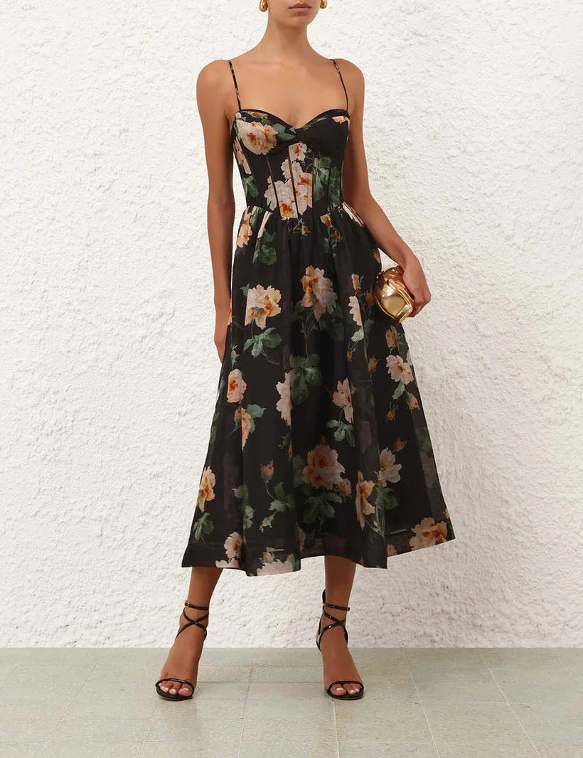 Luna Corset Midi Dress