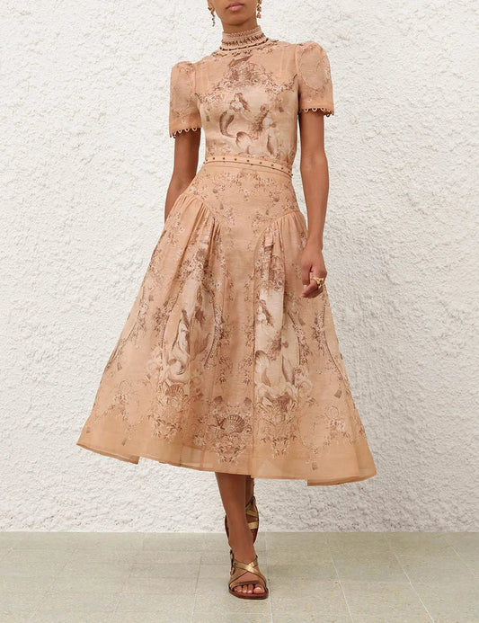 Rebellion Beaded Top & Midi Skirt Set