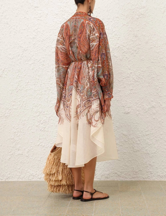 Rhiannon Tie Neck Midi Dress