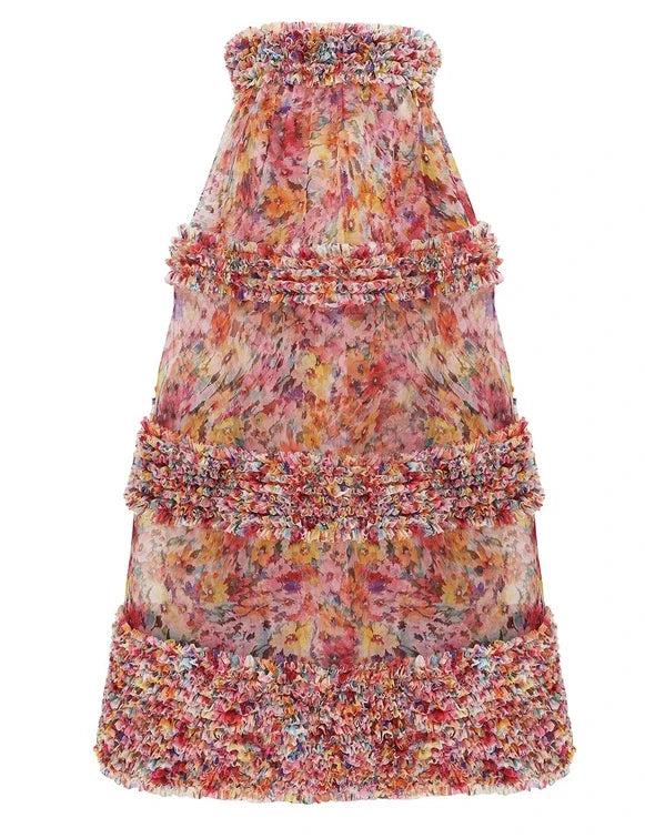 Luna Ruffle Bandeau Gown