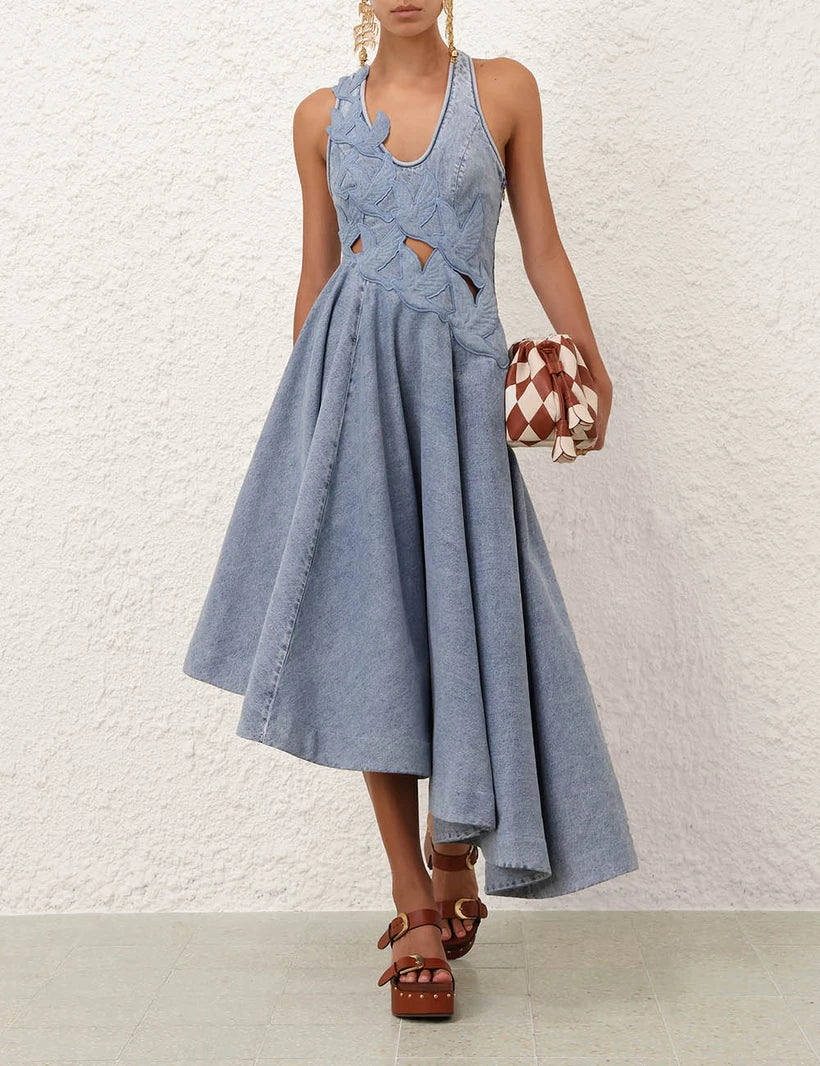 Alchemy Denim Applique Dress