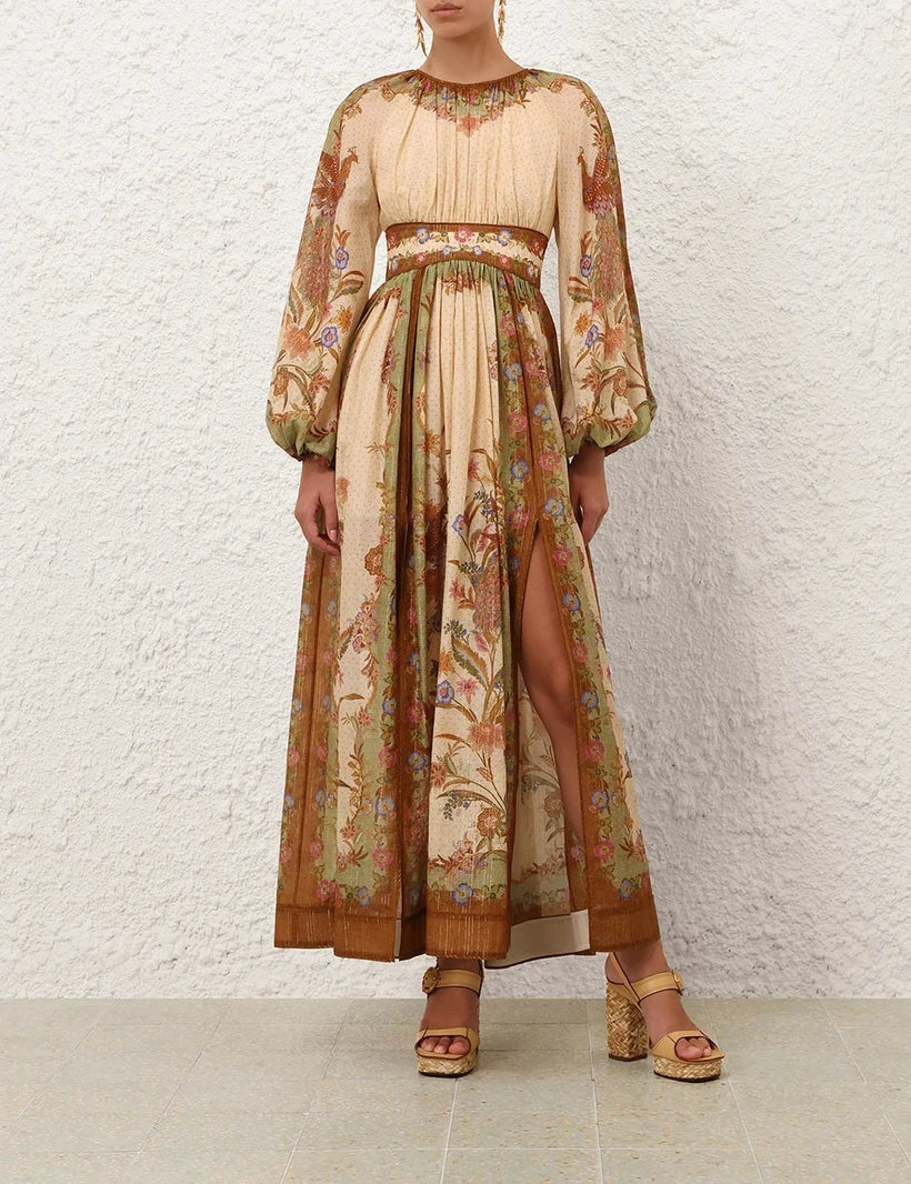Indra Waisted Maxi Dress