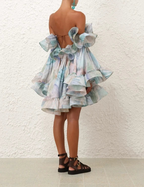 Illuminate Flounce Mini Dress