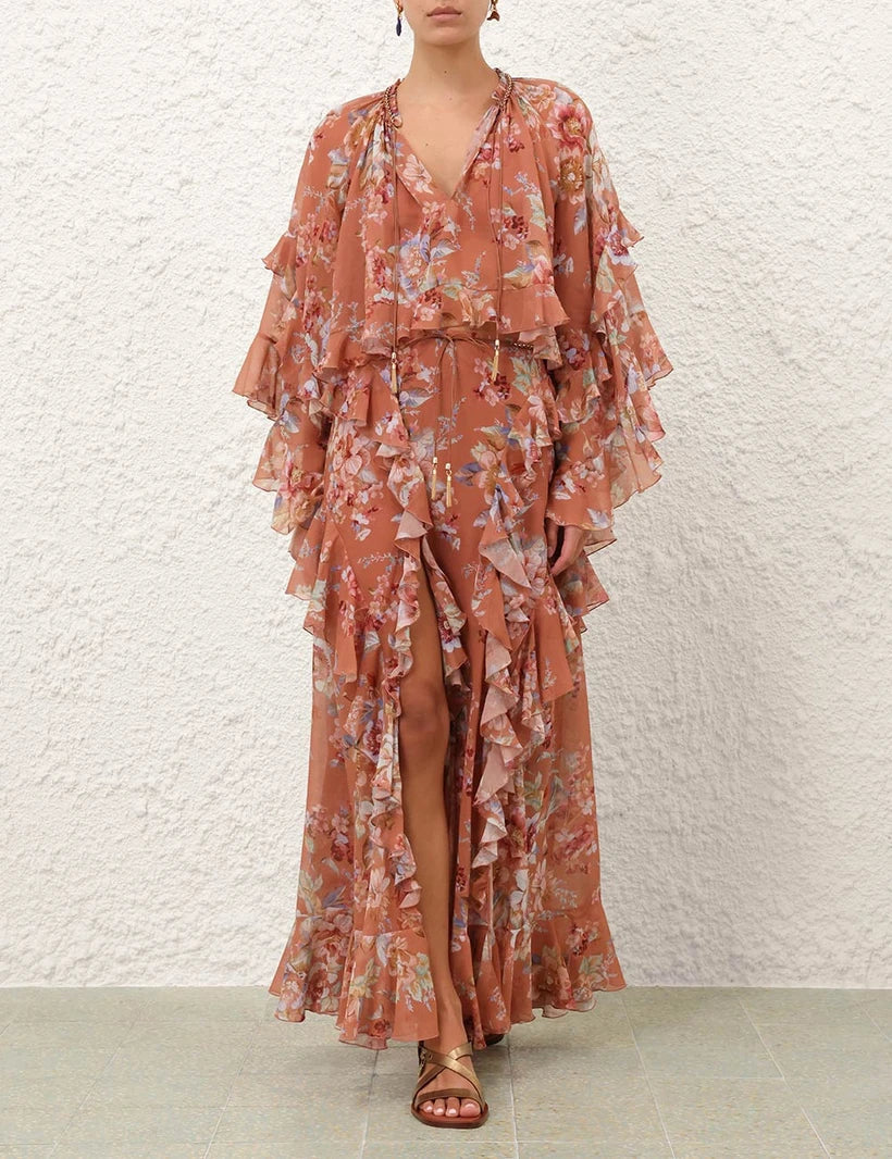 Awaken Ruffle Blouse & Skirt Set