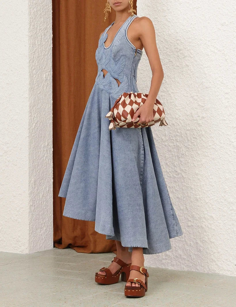 Alchemy Denim Applique Dress