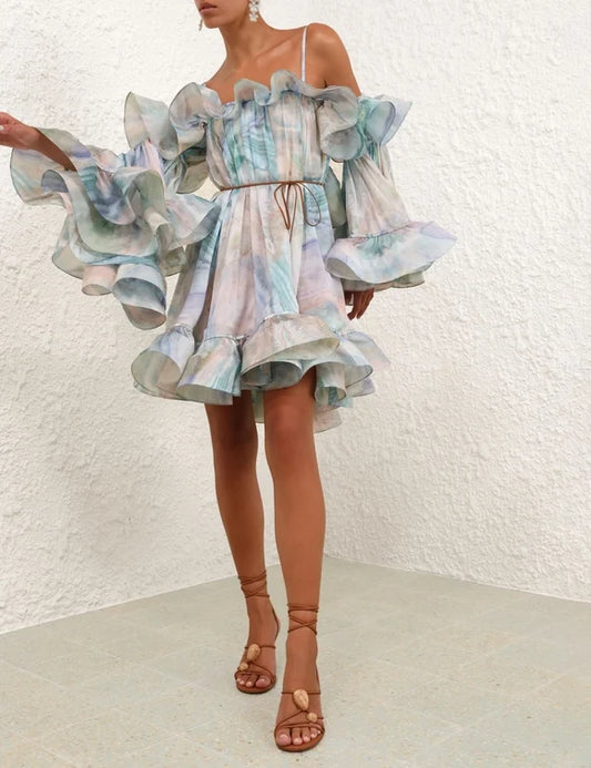 Illuminate Flounce Mini Dress