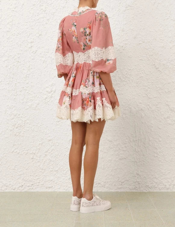 Everley Lace Trim Style Mini Dress