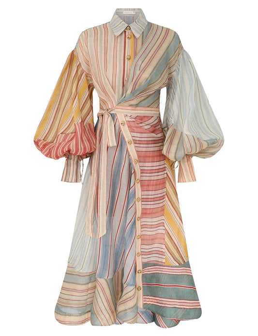 Rebellion Striped Midi Dress