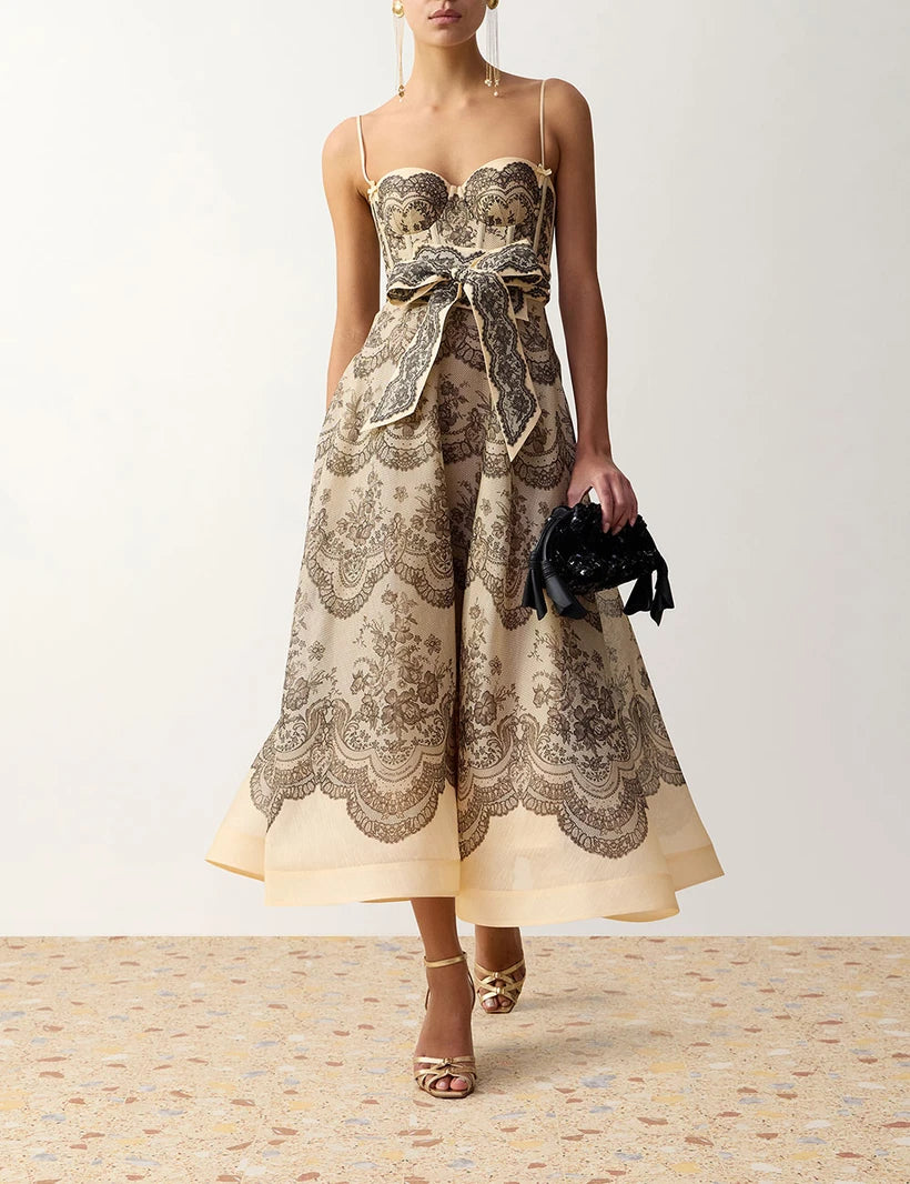 Clash Bustier Midi Dress